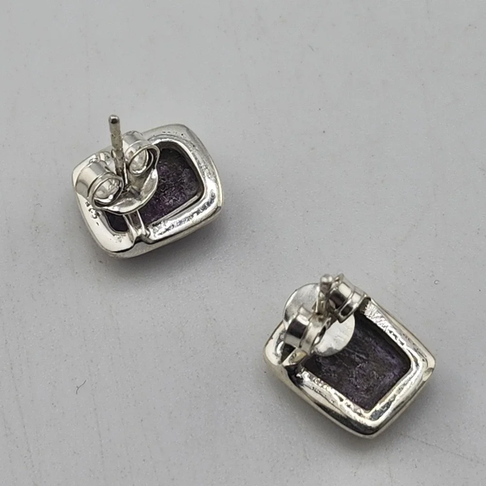 Sterling Silver 925 Phosphorite Stud‎ Earrings
